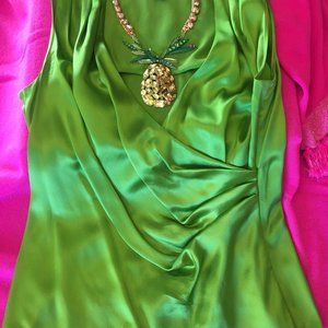 Worth Silk Charmeuse Elegant Faux Wrap - Size 6